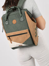 Personaliseerbare Rugzak Adventurer Medium Cabaia Groen adventurer BAGS-vue-porte